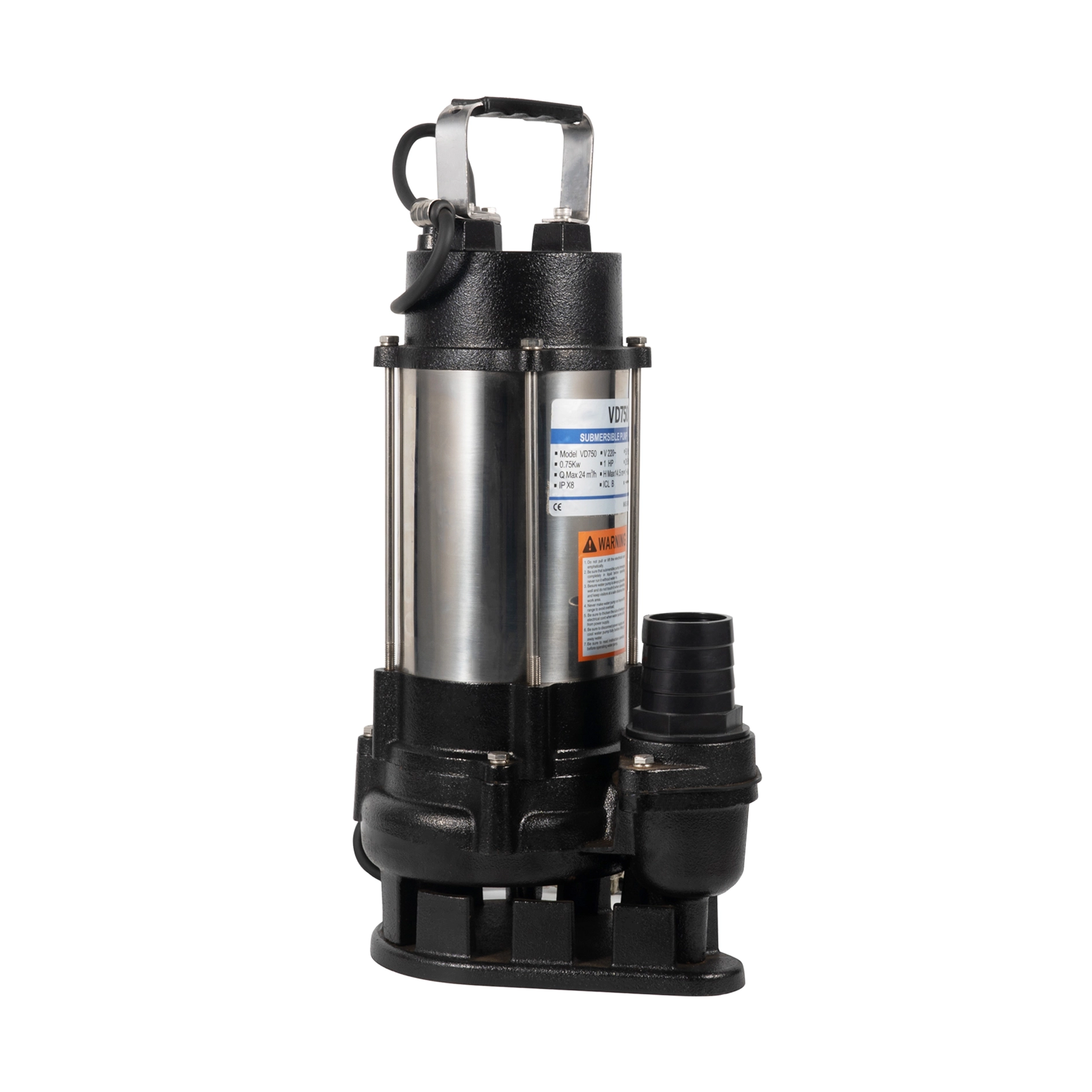 1.5HP Stainless Steel Sewage Submersible Pump Cutter Float