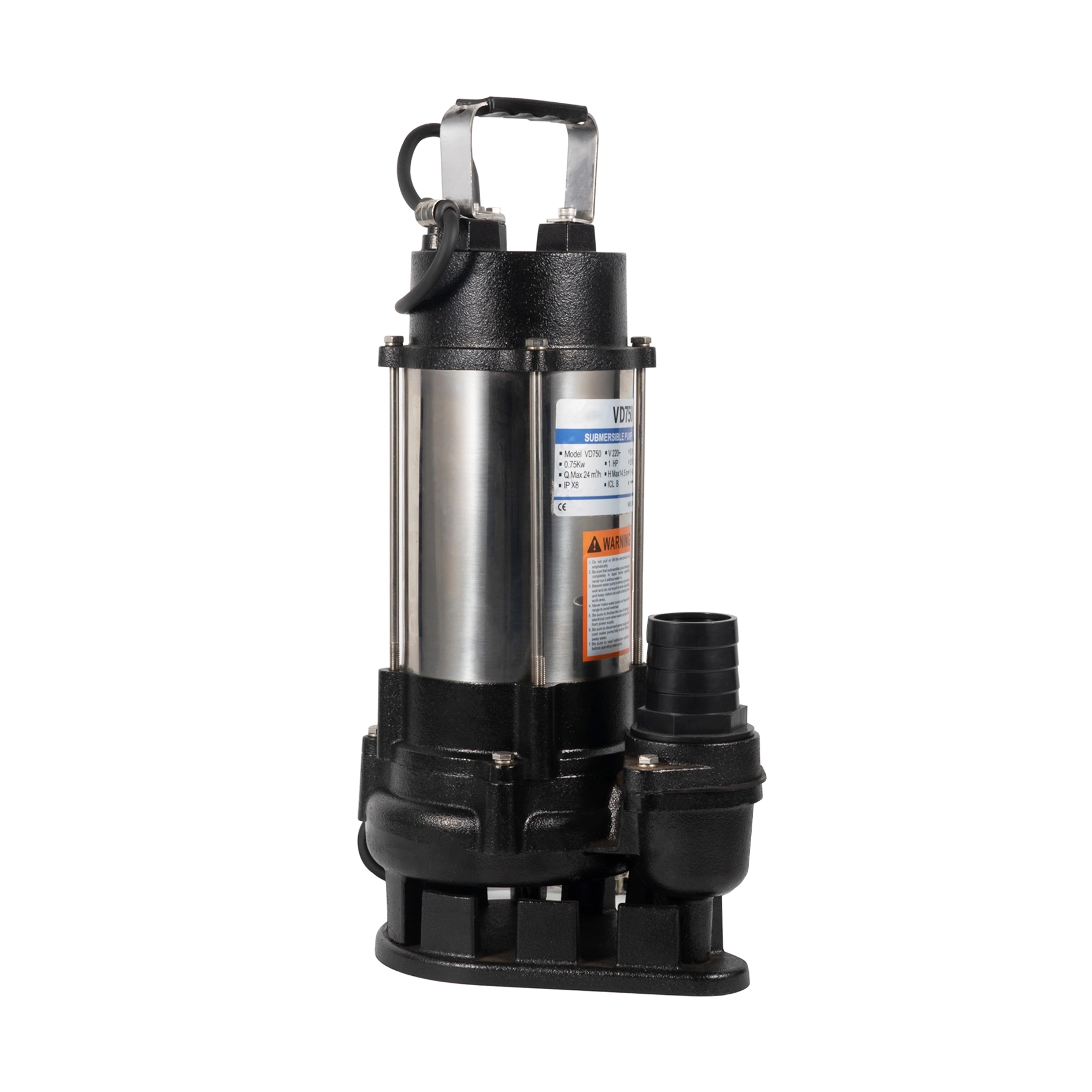 1.5HP Stainless Steel Sewage Submersible Pump Cutter Float