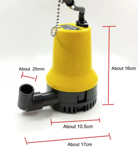 package size Solar Energy Miniature Bilge Pump DC12V BL Battery-powered