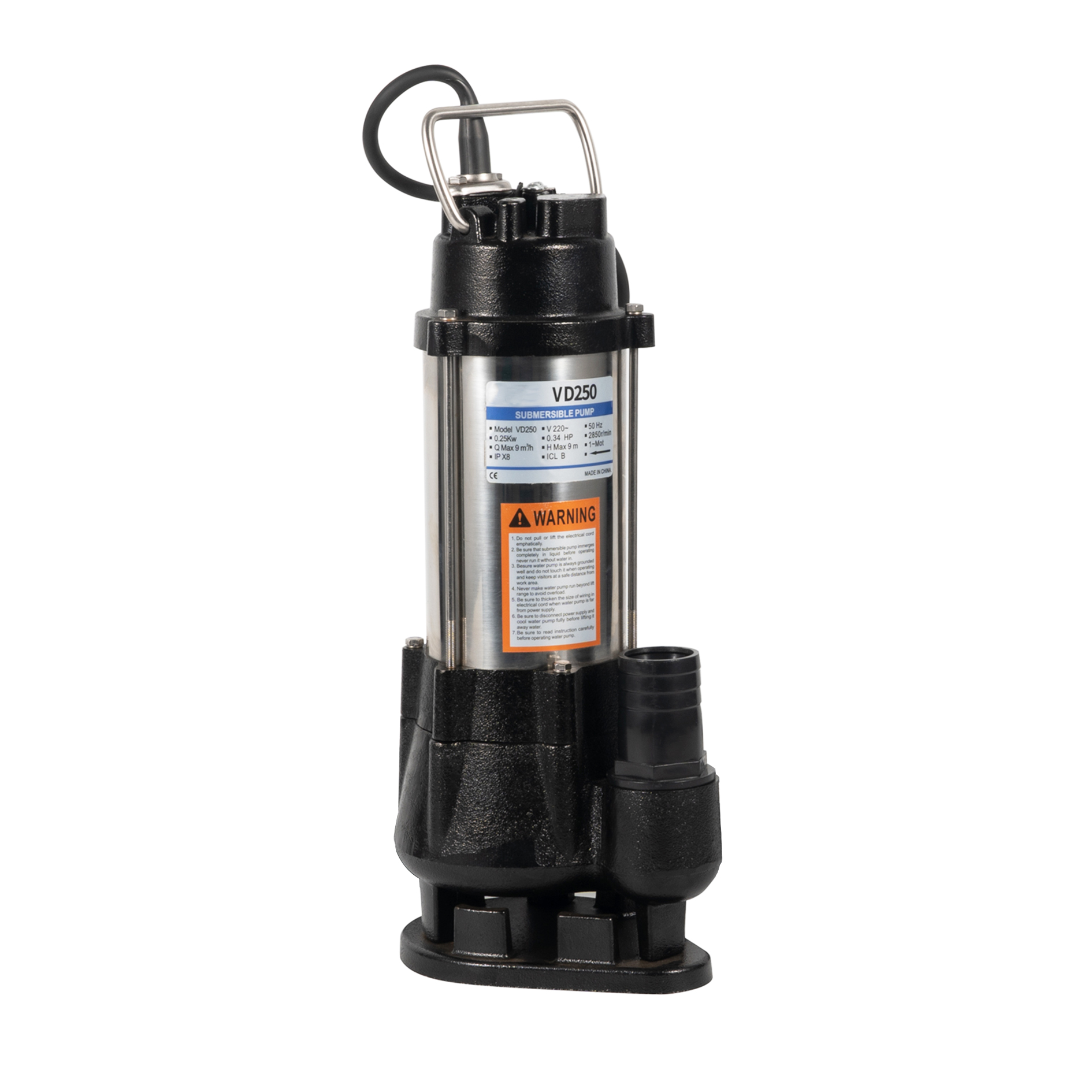 Cutter Sewage Submersible Pump Processing Fibrous Waste